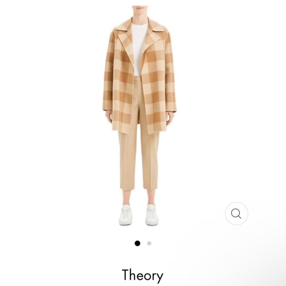 Theory checked wool coat size Petite